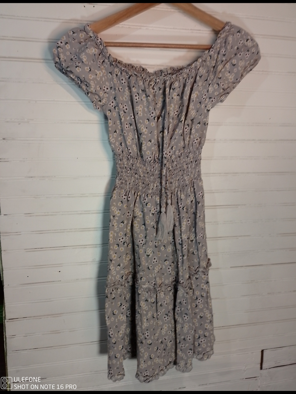 J for Justify Light Gray Floral Off-Shoulder Mini Dress